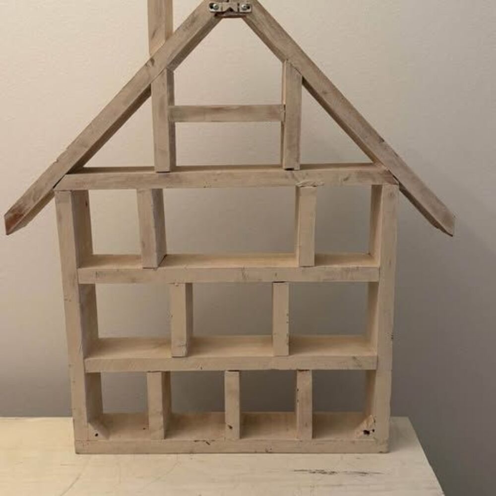 Sturdy Wooden House-Shaped shadow box or trinket shelf